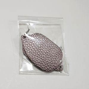 Purple shiny leather dangle earrings